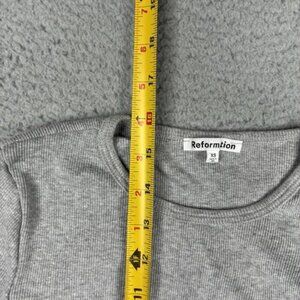 Reformation T-Shirt Woman’s XS Gray Muse Ribbed Cropped Organic Cotton USA
